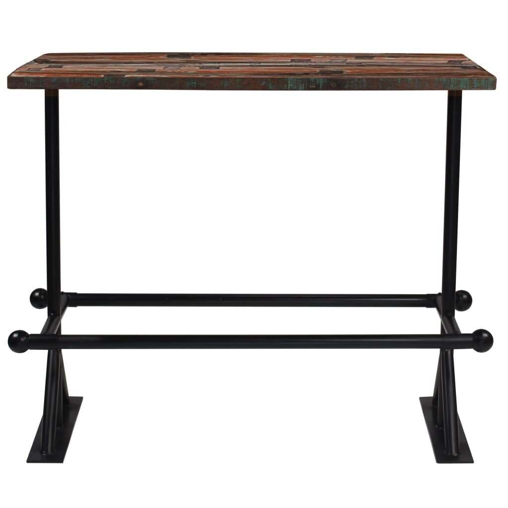 VidaXL bāra galds, 150x70x107 cm, pārstrādāts masīvkoks, daudzkrāsains cena un informācija | Virtuves galdi, ēdamgaldi | 220.lv