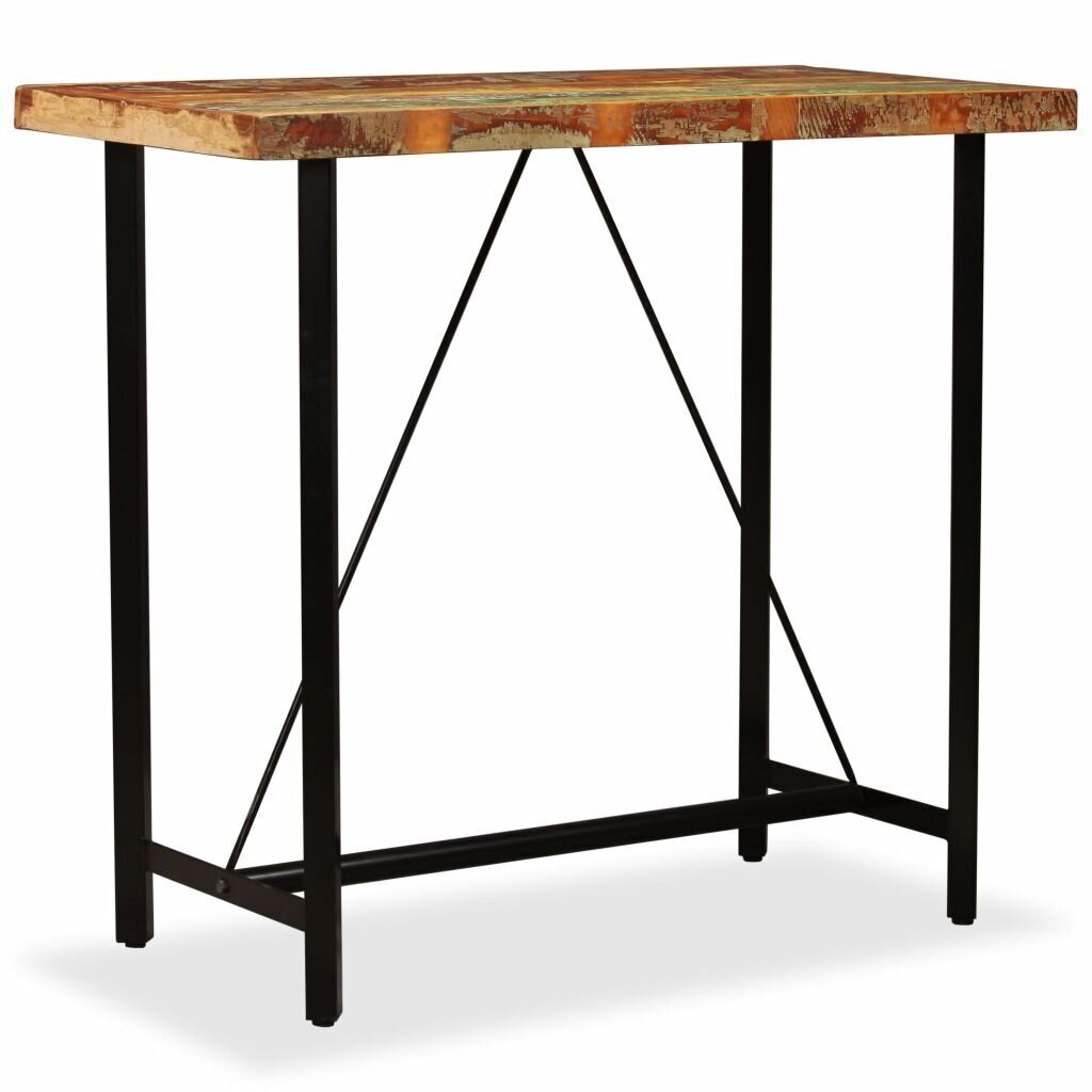 VidaXL bāra galds, 120x60x107 cm, pārstrādāts masīvkoks cena un informācija | Virtuves galdi, ēdamgaldi | 220.lv