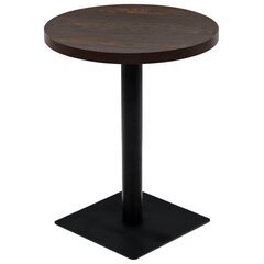 VidaXL bistro galds, 60x75cm, apaļš, MDF, tērauds, tumšpelēks cena un informācija | Virtuves galdi, ēdamgaldi | 220.lv