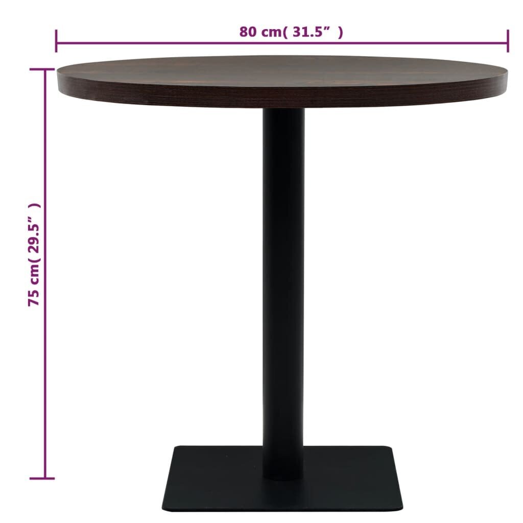 VidaXL bistro galds, 80x75cm, apaļš, MDF, tērauds, tumšpelēks cena un informācija | Virtuves galdi, ēdamgaldi | 220.lv