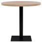 VidaXL bistro galds, 80x75 cm, apaļš, MDF, tērauds, ozolkoka krāsā cena un informācija | Virtuves galdi, ēdamgaldi | 220.lv