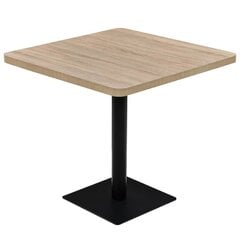 VidaXL bistro galds, 80x80x75cm, kvadrātveida, MDF, tērauds, ozolkoka cena un informācija | Virtuves galdi, ēdamgaldi | 220.lv
