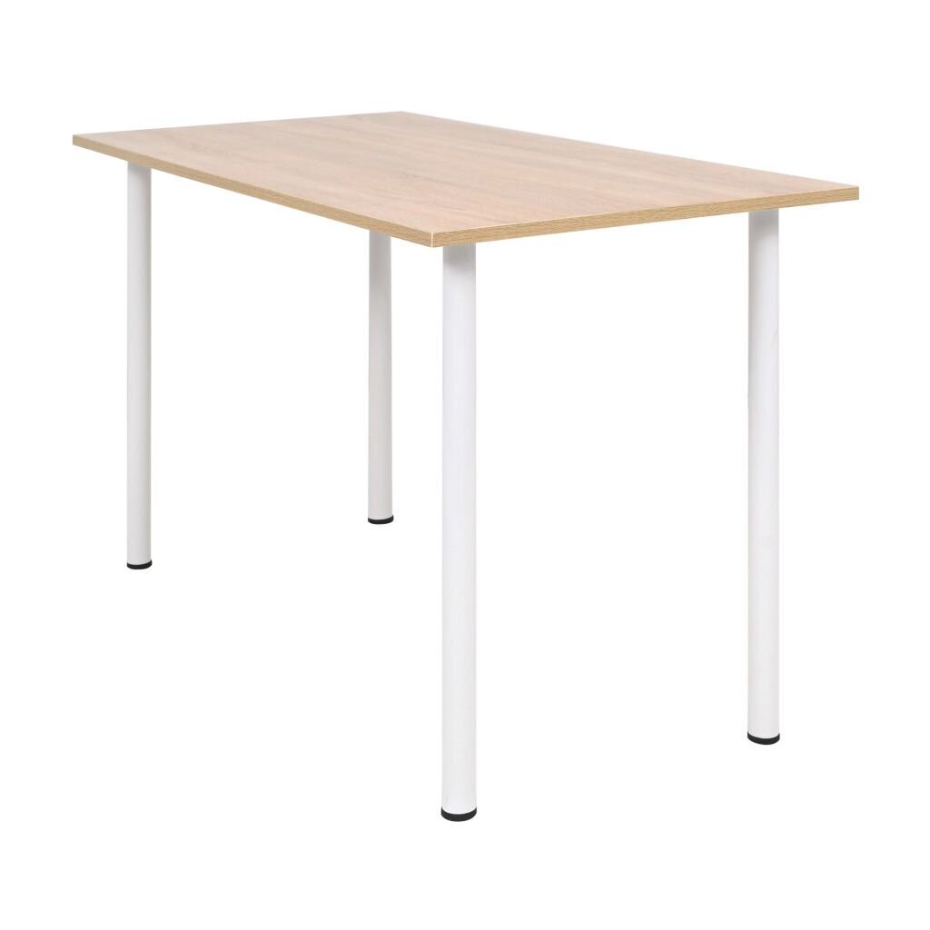 VidaXL virtuves galds, 120x60x73 cm, baltā un ozolkoka krāsā cena un informācija | Virtuves galdi, ēdamgaldi | 220.lv