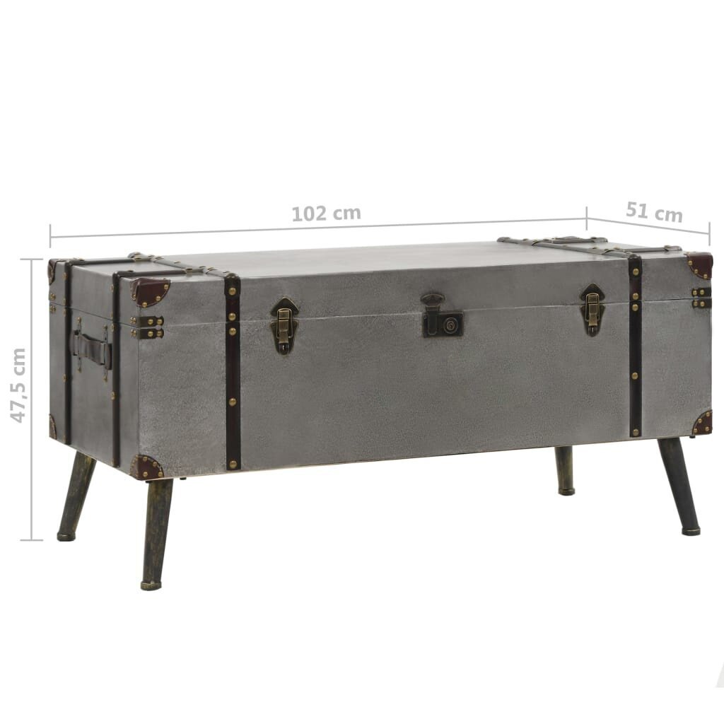 VidaXL kafijas galdiņš, 102x51x47,5 cm, MDF, alumīnijs cena un informācija | Žurnālgaldiņi | 220.lv