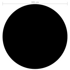 vidaXL baseina pārklājs, 381 cm, PE, melns cena un informācija | Baseinu piederumi | 220.lv