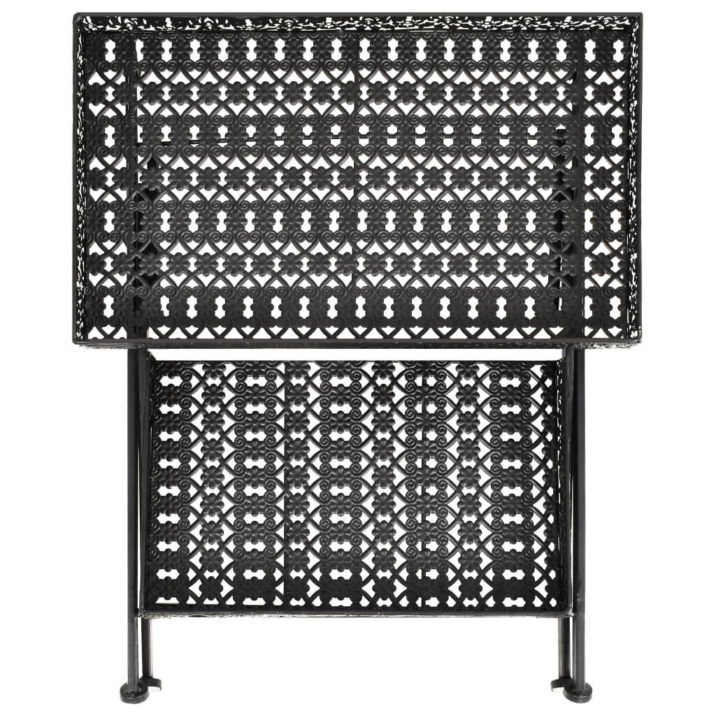 VidaXL saliekams tējas galdiņš, 58x35x72 cm, melns metāls cena un informācija | Žurnālgaldiņi | 220.lv