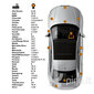 Komplekts: VOLKSWAGEN LA7T - UNITED GREY Krāsa skrāpējumu likvidēšanai + Pretrūsas līdzeklis + Pulēšanas līdzeklis 15 ml cena un informācija | Auto krāsas | 220.lv