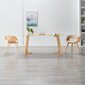 vidaXL virtuves krēsli, 2 gab., liekts koks un mākslīgā āda, krēmkrāsas cena un informācija | Virtuves un ēdamistabas krēsli | 220.lv