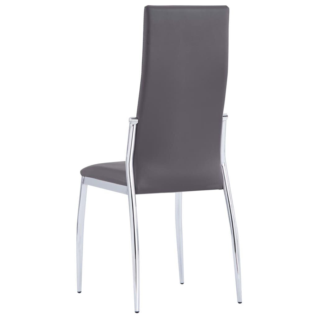 vidaXL virtuves krēsli, 4 gab., pelēka mākslīgā āda cena un informācija | Virtuves un ēdamistabas krēsli | 220.lv