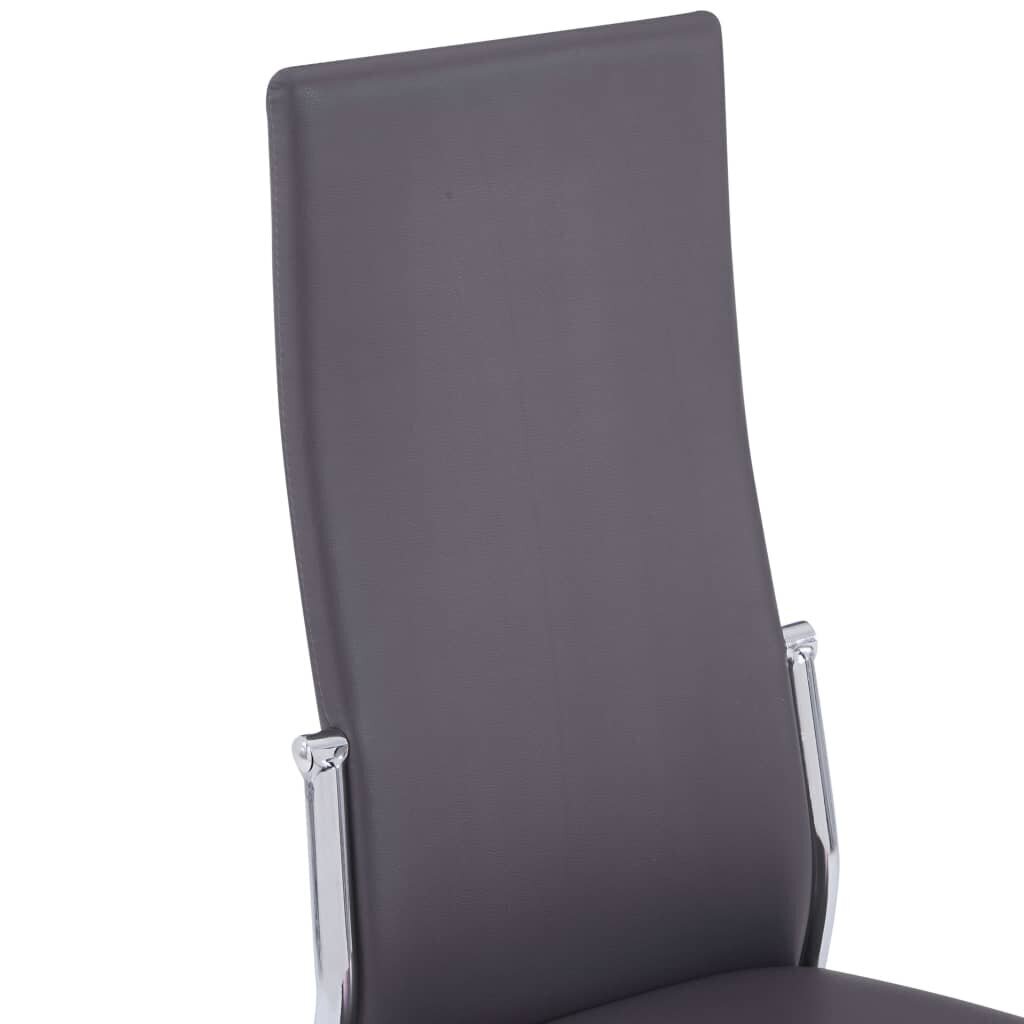 vidaXL virtuves krēsli, 4 gab., pelēka mākslīgā āda cena un informācija | Virtuves un ēdamistabas krēsli | 220.lv
