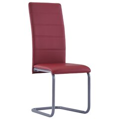 Кресло-стулья обеденные, 2 шт., красные, искусственная кожа цена и информация | Стулья для кухни и столовой | 220.lv