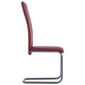 vidaXL konsoles virtuves krēsli, 4 gab., sarkana mākslīgā āda cena un informācija | Virtuves un ēdamistabas krēsli | 220.lv