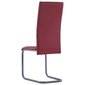 vidaXL konsoles virtuves krēsli, 4 gab., sarkana mākslīgā āda cena un informācija | Virtuves un ēdamistabas krēsli | 220.lv