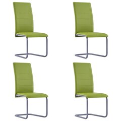 vidaXL konsoles virtuves krēsli, 4 gab., zaļa mākslīgā āda cena un informācija | Virtuves un ēdamistabas krēsli | 220.lv