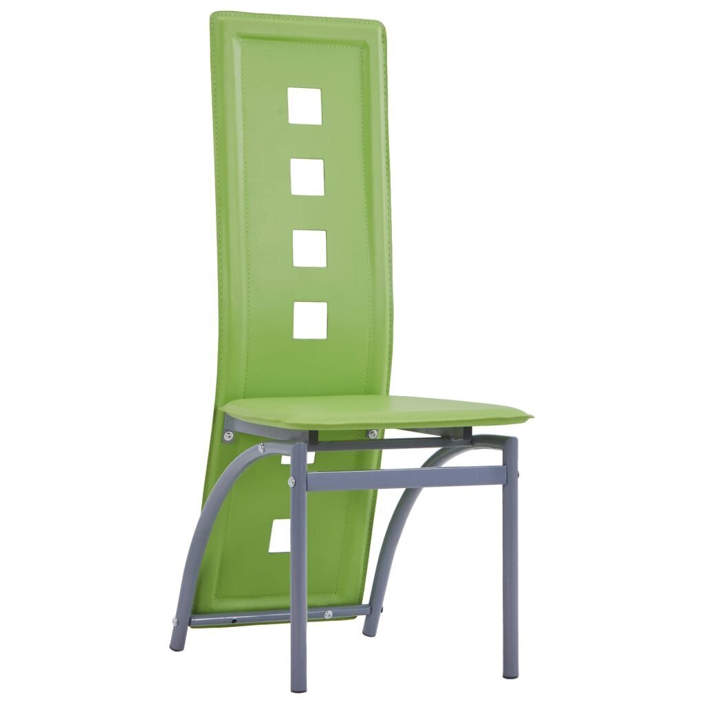 vidaXL virtuves krēsli, 4 gab., zaļa mākslīgā āda cena un informācija | Virtuves un ēdamistabas krēsli | 220.lv