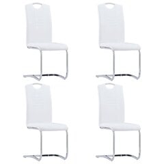 vidaXL konsoles virtuves krēsli, 4 gab., balta mākslīgā āda cena un informācija | Virtuves un ēdamistabas krēsli | 220.lv