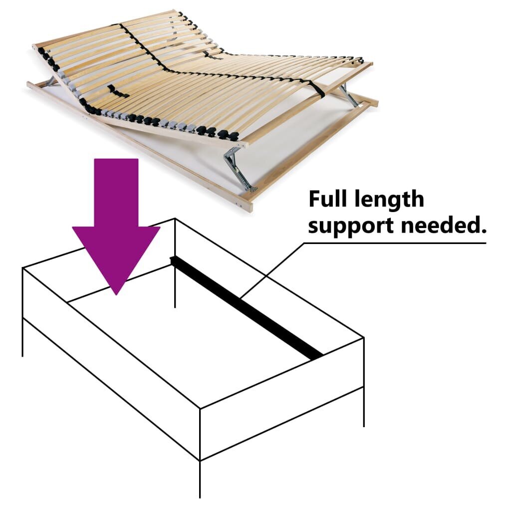 VidaXL gultas redeles, 28 līstītes, 7 zonas, 100x200 cm cena un informācija | Gultas restes | 220.lv