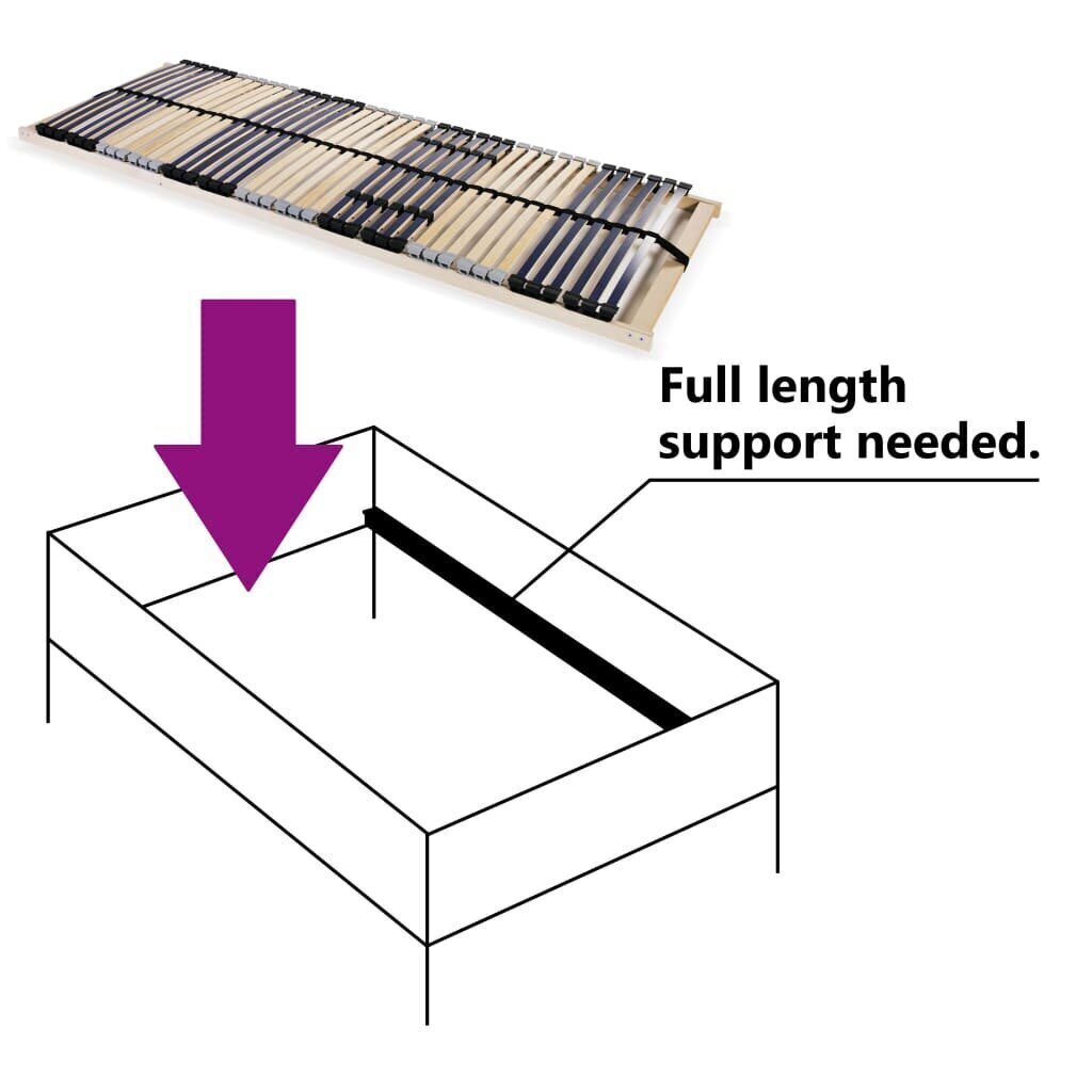 VidaXL gultas redeles, 42 līstītes, 7 zonas, 70x200 cm cena un informācija | Gultas restes | 220.lv