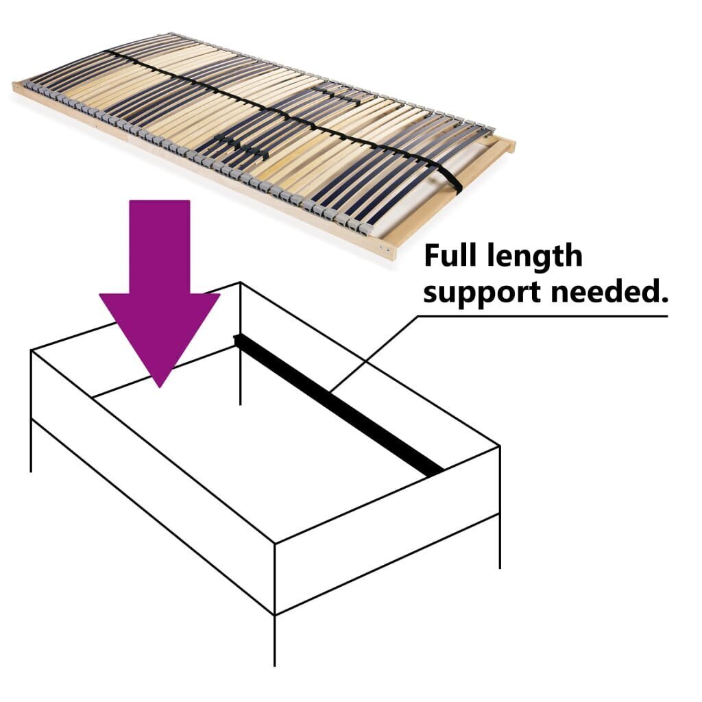 VidaXL gultas redeles, 42 līstītes, 7 zonas, 140x200 cm cena un informācija | Gultas restes | 220.lv