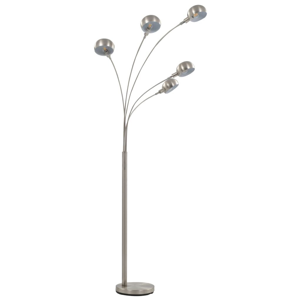 vidaXL stāvlampa, 200 cm, 5 x E14, sudraba krāsā cena un informācija | Stāvlampas | 220.lv