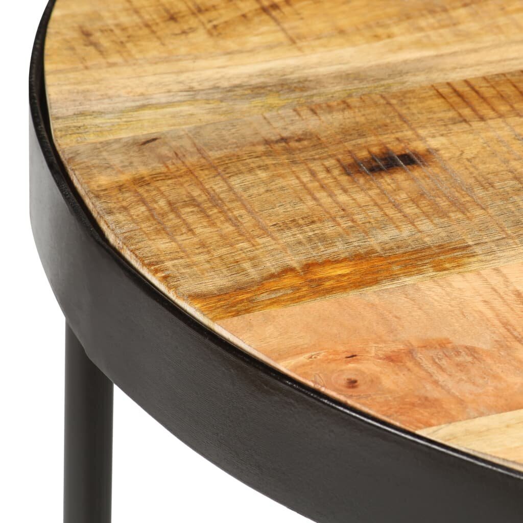 VidaXL kafijas galdiņš, 100cm, ovālas formas, neapstrādāts mango koks, tērauds цена и информация | Žurnālgaldiņi | 220.lv