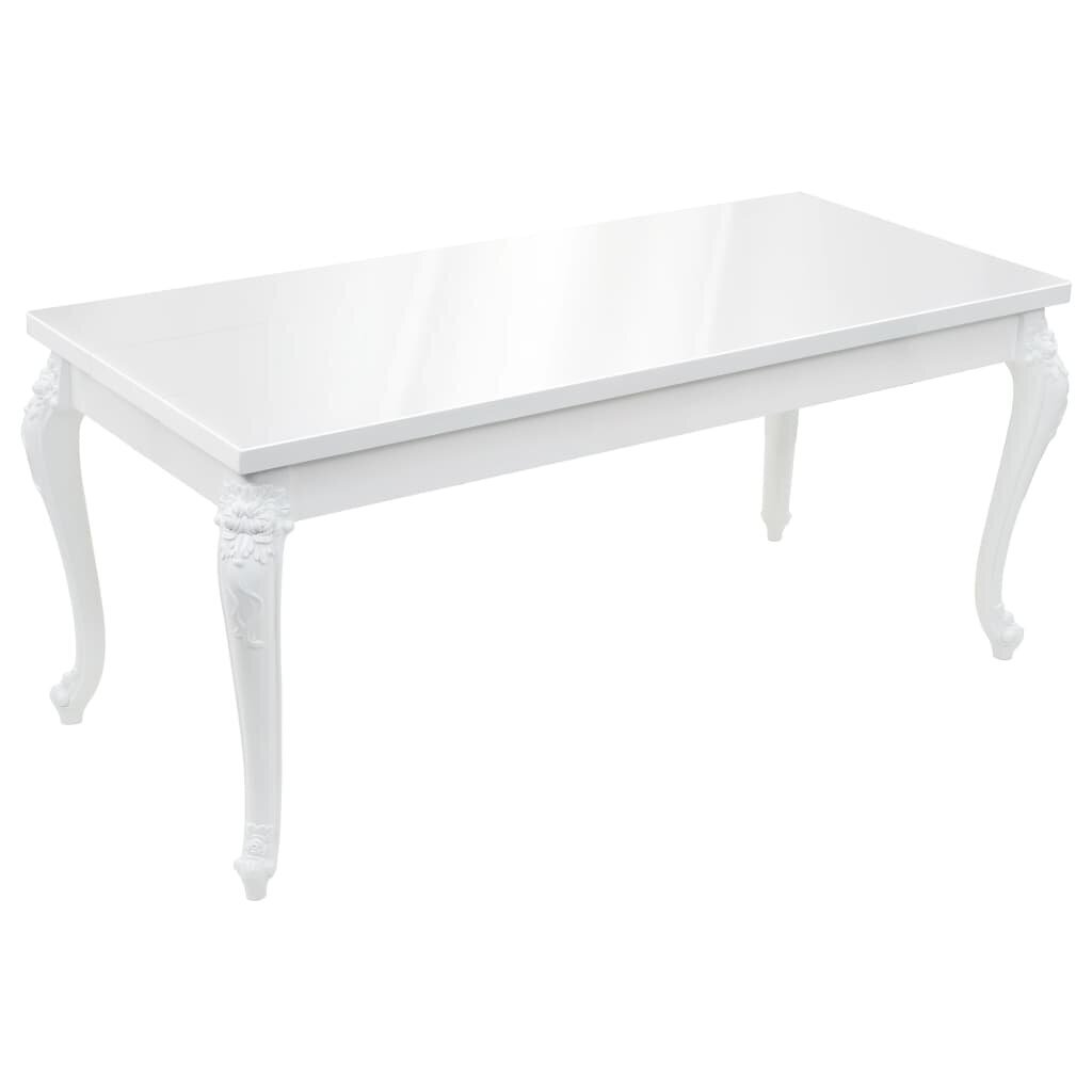 VidaXL virtuves galds, 179x89x81 cm, spīdīgi balts цена и информация | Virtuves galdi, ēdamgaldi | 220.lv