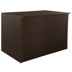vidaXL dārza uzglabāšanas kaste, brūna, 150x100x100 cm, PE rotangpalma cena un informācija | Komposta kastes un āra konteineri | 220.lv