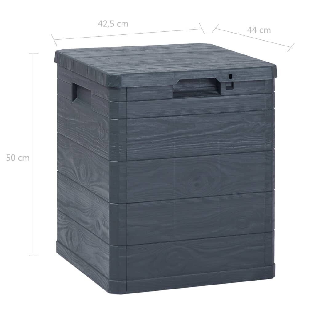vidaXL dārza uzglabāšanas kaste, 90 L, antracītpelēka cena un informācija | Komposta kastes un āra konteineri | 220.lv