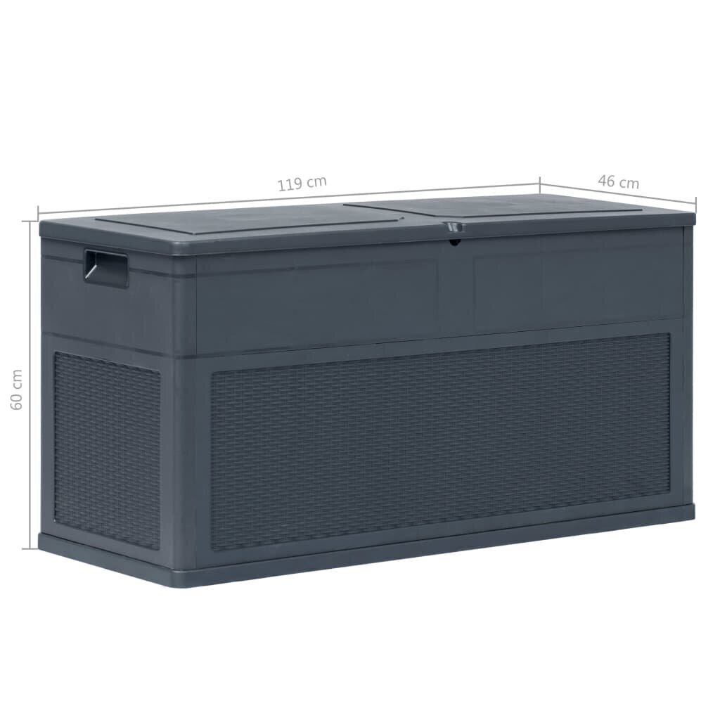 vidaXL dārza uzglabāšanas kaste, 320 L, antracītpelēka cena un informācija | Komposta kastes un āra konteineri | 220.lv