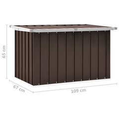 vidaXL dārza uzglabāšanas kaste, brūna, 109x67x65 cm цена и информация | Уличные контейнеры, контейнеры для компоста | 220.lv