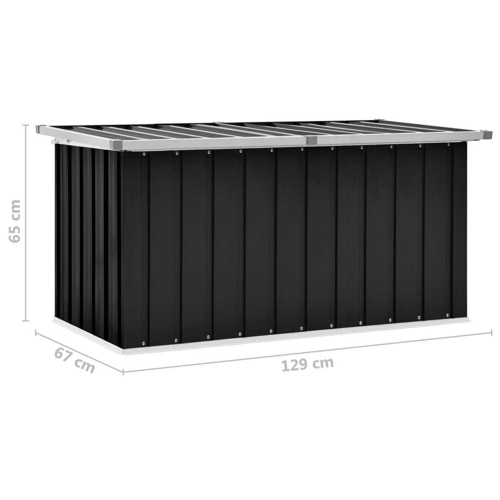 vidaXL dārza uzglabāšanas kaste, antracītpelēka, 129x67x65 cm цена и информация | Komposta kastes un āra konteineri | 220.lv