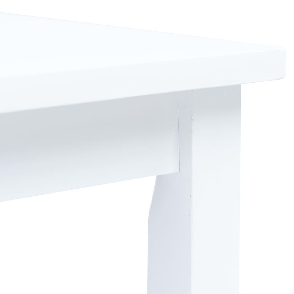 VidaXL virtuves galds, 114x71x75 cm, balts, gumijas masīvkoks cena un informācija | Virtuves galdi, ēdamgaldi | 220.lv