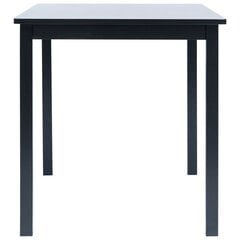 VidaXL virtuves galds, 114x71x75 cm, melns, gumijas masīvkoks cena un informācija | Virtuves galdi, ēdamgaldi | 220.lv