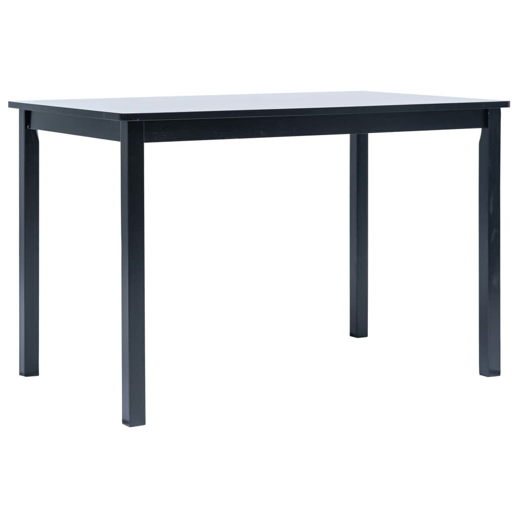 VidaXL virtuves galds, 114x71x75 cm, melns, gumijas masīvkoks cena un informācija | Virtuves galdi, ēdamgaldi | 220.lv