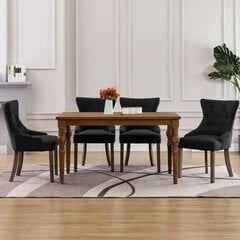 vidaXL virtuves krēsli, 4 gab., melns audums cena un informācija | Virtuves un ēdamistabas krēsli | 220.lv