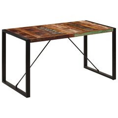 VidaXL virtuves galds, 140x70x75 cm, pārstrādāts masīvkoks цена и информация | Кухонные и обеденные столы | 220.lv