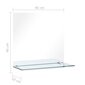 vidaXL sienas spogulis ar plauktu, 40x40 cm, rūdīts stikls cena un informācija | Spoguļi | 220.lv