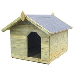 vidaXL suņu būda, atverams jumts, impregnēts priedes koks цена и информация | Лежаки, домики | 220.lv