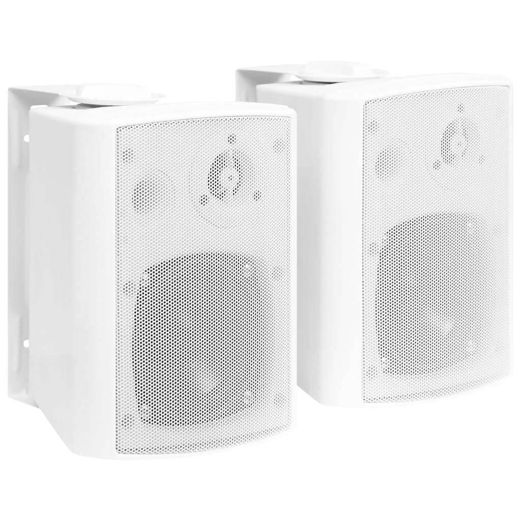 vidaXL stereo skaļruņi, 2 gab., stiprināmi pie sienas, balti, 80 W cena un informācija | Skaļruņi | 220.lv