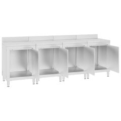vidaXL virtuves darba galdu/skapīšu komplekts, 240x60x96 cm, tērauds цена и информация | Кухонные шкафчики | 220.lv