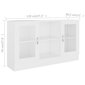 vidaXL vitrīna, balta, 120x30,5x70 cm, skaidu plāksne cena un informācija | Vitrīnas, bufetes | 220.lv