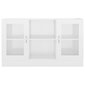 vidaXL vitrīna, spīdīgi balta, 120x30,5x70 cm, skaidu plāksne cena un informācija | Vitrīnas, bufetes | 220.lv