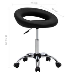 vidaXL grozāms darba krēsls, melna mākslīgā āda цена и информация | Офисные кресла | 220.lv