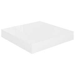 vidaXL sienas plaukts, spīdīgi balts, 23x23,5x3,8 cm, MDF цена и информация | Полки | 220.lv