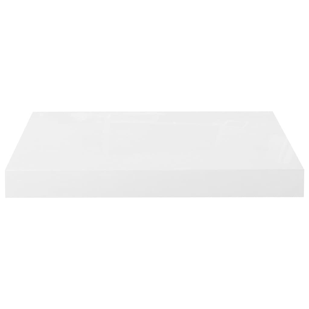 vidaXL sienas plaukts, spīdīgi balts, 40x23x3,8 cm, MDF cena un informācija | Plaukti | 220.lv