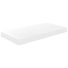 vidaXL sienas plaukts, spīdīgi balts, 50x23x3,8 cm, MDF cena un informācija | Plaukti | 220.lv