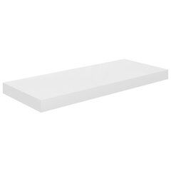 vidaXL sienas plaukts, spīdīgi balts, 60x23,5x3,8 cm, MDF cena un informācija | Plaukti | 220.lv