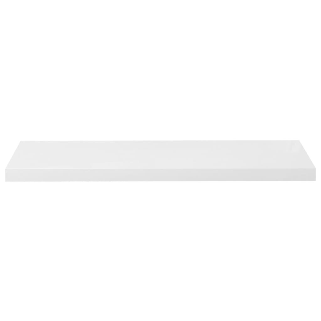 vidaXL sienas plaukts, spīdīgi balts, 90x23,5x3,8 cm, MDF cena un informācija | Plaukti | 220.lv