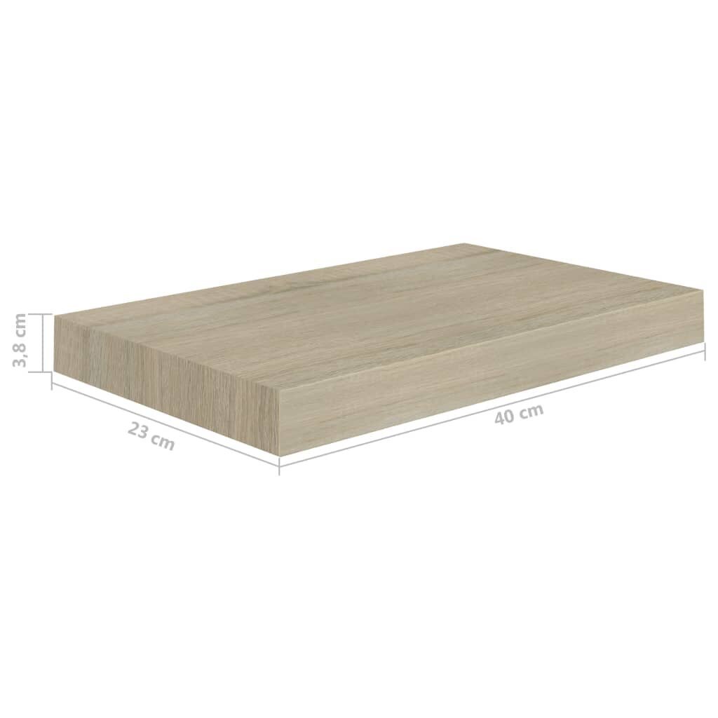 vidaXL sienas plaukts, ozolkoka krāsā, 40x23x3,8 cm, MDF cena un informācija | Plaukti | 220.lv