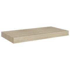 vidaXL sienas plaukts, ozolkoka krāsā, 50x23x3,8 cm, MDF cena un informācija | Plaukti | 220.lv